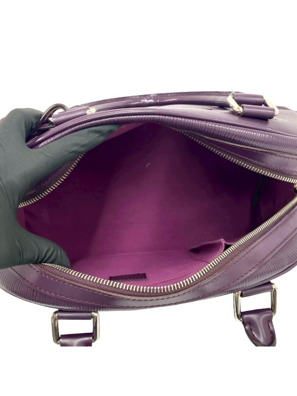 Louis Vuitton Bowling Montaigne PM Epi Leather Boston Bag Cassis Purple - Picture 9 of 10